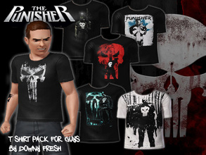Sims 3 — Marvel's The Punisher Custom T-Shirt Pack for Guys by Downy Fresh — From my series of Marvel downloads :) This
