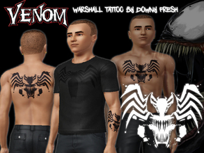 Sims 3 — Marvel's Venom Warshall Tattoo by Downy Fresh — Venom Tattoo for your comic loving sims! Features an image of