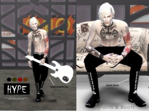 Sims 4 — HYPE - Male pants - Get Together needed by Helsoseira — Gothic industrial pants for gentlemen 4 colours.