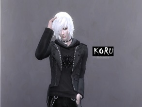 Sims 4 — KORU - Male top - City Living needed by Helsoseira — Ready for metal concert? This top comes with jacket and