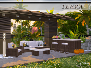 Sims 4 — Terra Patio by NynaeveDesign — A sleek contemporary patio with eclectic, inviting look made for lounging and