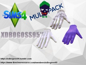 Sims 4 — Joker Tuxedo gloves + dirty & purple versions by xdbogoss95 — Joker's gloves from the film Suicide Squad