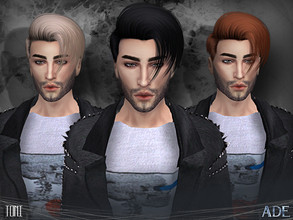 Sims 4 — Ade - Toni by Ade_Darma — New Hair mesh ll 27 colors Dark Roots ll Support HQ mod ll no morph ll smooth bones