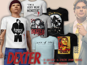 Sims 3 — Dexter T-Shirts 6-Pack for Guys by Downy Fresh by Downy Fresh — T-shirts featuring the likeness of the one and