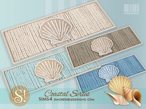 Sims 4 — Coastal Bathroom mat by SIMcredible! — by SIMcredibledesigns.com available at TSR 4 colors variations