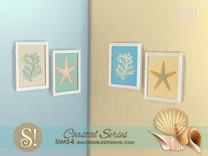 Sims 4 — Coastal Bathroom Paintings by SIMcredible! — by SIMcredibledesigns.com available at TSR 2 colors variations