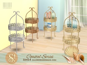 Sims 4 — Coastal Bathroom Rack by SIMcredible! — by SIMcredibledesigns.com available at TSR 3 colors variations