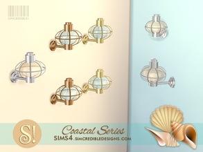 Sims 4 — Coastal Bathroom Sconce by SIMcredible! — by SIMcredibledesigns.com available at TSR 3 colors variations