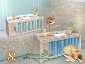Sims 4 — Coastal Bathroom Sink by SIMcredible! — by SIMcredibledesigns.com available at TSR 4 colors in 3 variations each