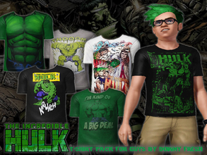 Sims 3 — Marvels' The Incredible Hulk T-Shirt Pack for Guys by Downy Fresh — From my series of Marvel downloads :) This