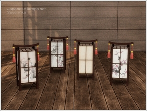 Sims 4 — Japanese lamp T03m by Severinka_ — Table lamp in Asian style v03 middle From the set 'Japanese lamps' Build /