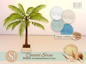 Sims 4 — Coastal Plants 7 palm tree by SIMcredible! — by SIMcredibledesigns.com available at TSR 4 colors variations