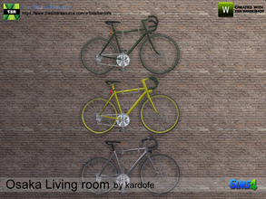 Sims 4 — kardofe_Osaka Living room_Bicycle by kardofe — Bicycle hanging on the wall, three color options 