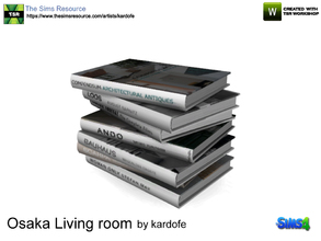 Sims 4 — kardofe_Osaka Living room_Books on the floor by kardofe — Stack of books on the floor, carries a fulcrum, so you