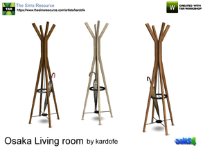 Sims 4 — kardofe_Osaka Living room_Coat rack by kardofe — Coat rack for the entrance of house, carries an umbrella, in