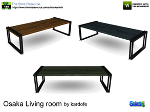 Sims 4 — kardofe_Osaka Living room_CoffeeTable by kardofe — Industrial style coffee table in wood and metal, in three