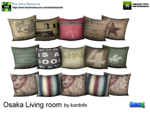 Sims 4 — kardofe_Osaka Living room_Cushions by kardofe — Set of five cushions to put on the sofa, no need to trick, in