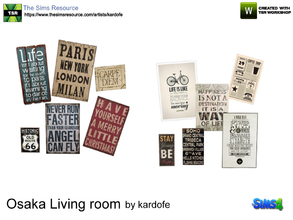 Sims 4 — kardofe_Osaka Living room_Poster by kardofe — Set of six posters in two different options