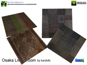 Sims 4 — kardofe_Osaka Living room_Rug by kardofe — Large rug in four different textures