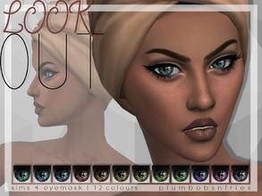 Sims 4 — PnF | LOOKOUT - Eyes by Plumbobs_n_Fries — New Eye Mask Under Facepaint 12 Colours All Ages 
