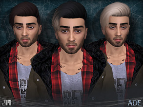 Sims 4 — Ade - Zayn by Ade_Darma — New Hair mesh ll 27 colors Dark Roots + 9 Ombres ll Support HQ mod ll no morph ll