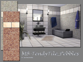 Sims 4 — MB-TrendyTile_Pebbles by matomibotaki — MB-TrendyTile_Pebbles, elegant tile wall with small and large tile