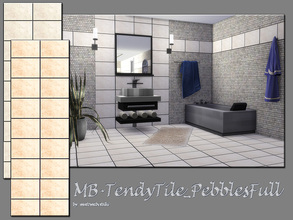 Sims 4 — MB-TrendyTile_PebblesFull by matomibotaki — MB-TrendyTile_PebblesFull, elegant tile wall with small and large
