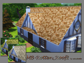 Sims 4 — MB-Rotten_Roof2 by matomibotaki — MB-Rotten_Roof2, a strong distressed, multicolored and wethered roof, comes in