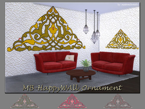 Sims 4 — MB-HappyWall_Ornament by matomibotaki — MB-HappyWall_Ornament, decorative, geometric wall tatoo with orentall