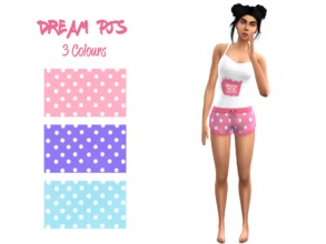 Sims 4 — Dream Pjs Top ( Need Spa Day) by simmerkate — Dream PJs Tank top to go with the polka dot Pj shorts. Download