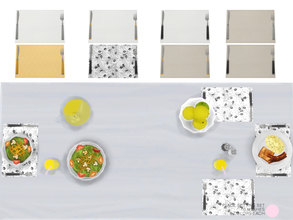 Sims 4 — Place Setting Set by DOT — Place Setting Set. 10 Contemporary place mats that includes silverware fork and knife