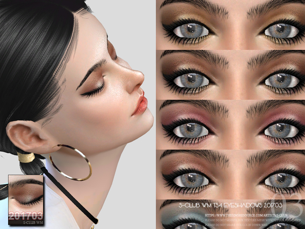 Sims 4 — S-Club WM thesims4 Eyeshadow F201703 by S-Club — Eyeshadows, 15 colors, thanks!!