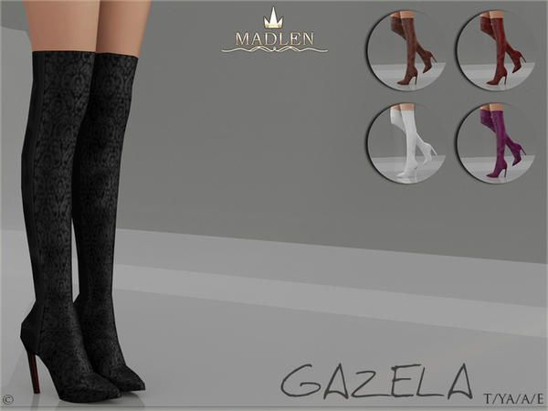 Sims 4 — Madlen Gazela Boots by MJ95 — You cannot change the mesh, but feel free to recolour it as long as you add