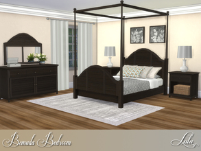 Sims 4 — Bemuda Bedroom  by Lulu265 — This bedroom set includes a lovely canopied bed, with matching nightstand and