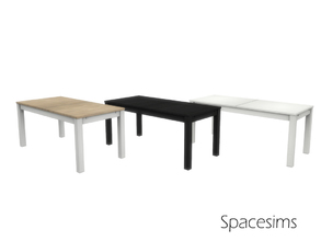Sims 4 — Monazite dining room - Dining table by spacesims — This is a versatile wooden table. It can be used in both