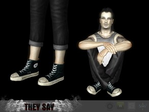 Sims 3 — Black Converse shoes by Shushilda2 — Shoes for a clip THEY SAY https://youtu.be/N7dIUg1lE_k - New mesh - 4