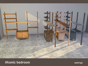Sims 4 — Atomic Bedroom Storage by soloriya — Storage with many shelves and slots for your favorite decor. Part of Atomic