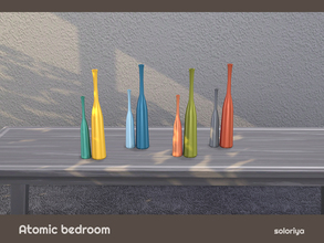 Sims 4 — Atomic Bedroom Two Vases by soloriya — Two table vases. Part of Atomic Bedroom set. 4 color variations.