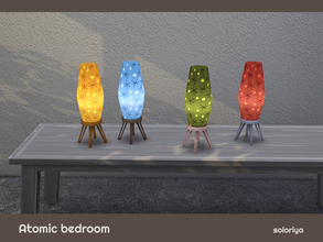 Sims 4 — Atomic Bedroom Table Light by soloriya — Table light. Part of Atomic Bedroom set. 4 color variations. Category: