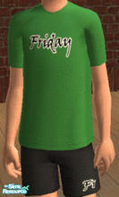 Sims 2 — weekday undies for boys - friday by yve — boxers and t-shirt for... friday