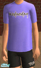 Sims 2 — weekday undies for boys - wednesday by yve — boxers and t-shirt for... wednesday
