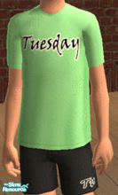 Sims 2 — weekday undies for boys - tuesday by yve — boxers and t-shirt for... tuesday