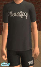 Sims 2 — weekday undies for boys - thursday by yve — boxers and t-shirt for... thursday
