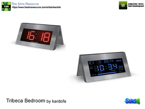 Sims 4 — kardofe_Tribeca Bedroom_Alarm clock by kardofe — Steel alarm clock with digital display 