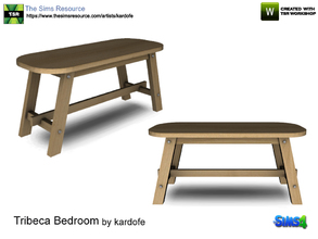 Sims 4 — kardofe_Tribeca Bedroom_Bench by kardofe — Wooden bench of simple lines, very practical for any stay of the