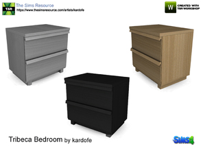 Sims 4 — kardofe_Tribeca Bedroom_EndTable by kardofe — Wooden night table, with two large drawers, in three color options