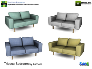 Sims 4 — kardofe_Tribeca Bedroom_Loveseat by kardofe — Sofa with very comfortable cushions, in four color options