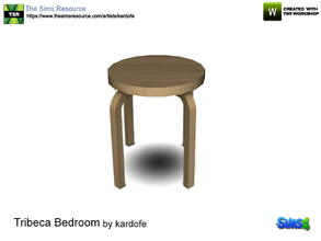 Sims 4 — kardofe_Tribeca Bedroom_Stool by kardofe — Simple and practical wooden stool