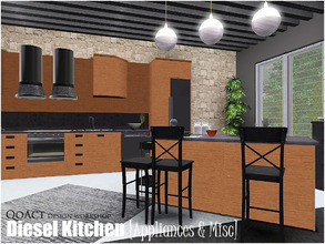 Sims 3 — Diesel Kitchen [Appliances & Misc] by QoAct — QoAct Design Workshop | 2017 Kitchen Collection Set Content: -