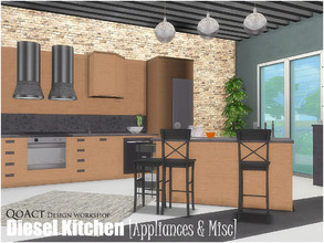 Sims 4 — Diesel Kitchen [Appliances & Misc] by QoAct — QoAct Design Workshop | 2017 Kitchen Collection Set Content: -